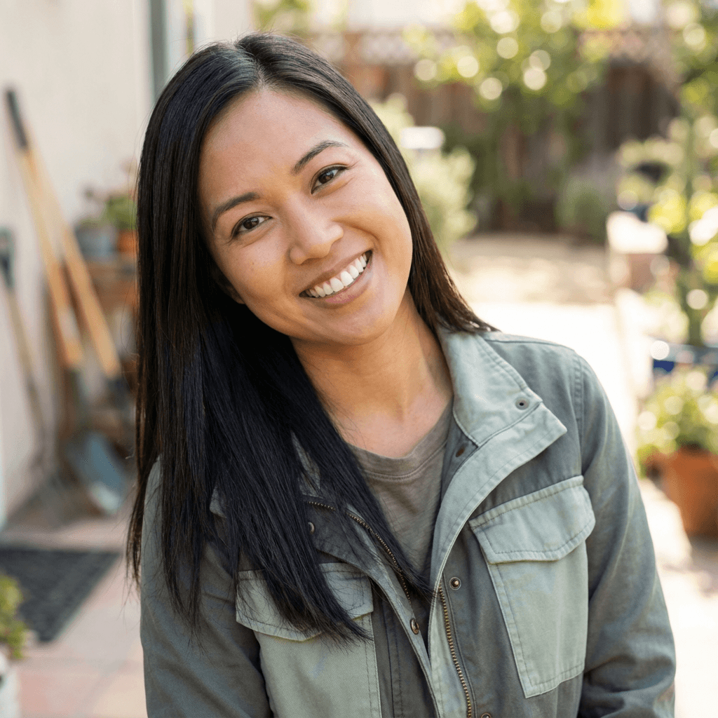 Female homeowner in her 30s, East Asian, friendly approachable style typical of Toronto resident